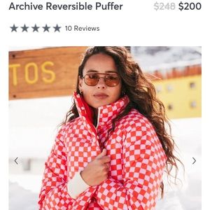 Archive marine layer red puffer jacket XL